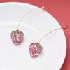1Pair Rhinestone Strawberry Earrings Temperament Delicate Fruit Pendant Earrings  for Women