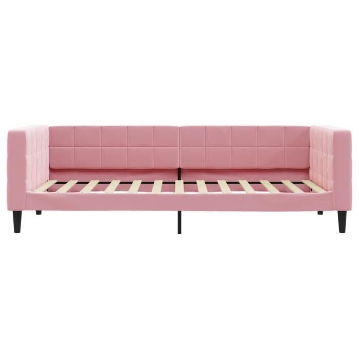 VidaXL Lit de repos rose 100x200 cm velours 354018
