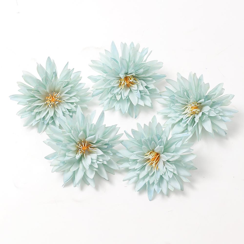 5 Stück Mix Blau Künstliche Blumenkopf Für Hochzeitsdekoration Heimdeko DIY Geburtstagsbuchstaben Weihnachtskranz Bastelarbeiten Kunstblume