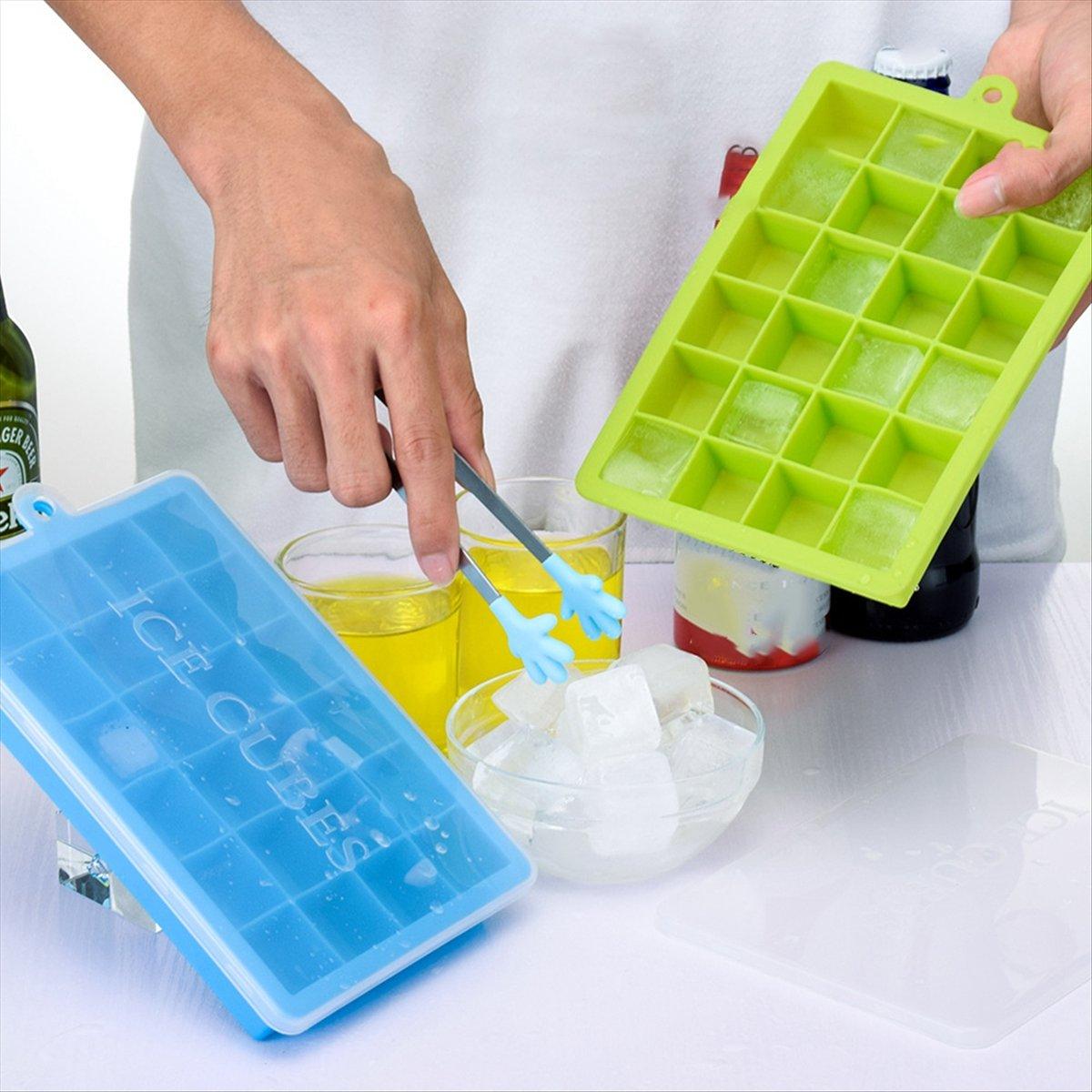 BHBL 24-Grid Silicone Ice Mold Large Square Ice Tray Mold Silicone Tray Maker with Lid B China Mainland