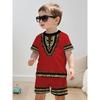 New Girls' Clothing Casual and Fashionable Cartoon Print Kids Round Neck Short-sleeve T-shirt and Shorts Set children's clothing