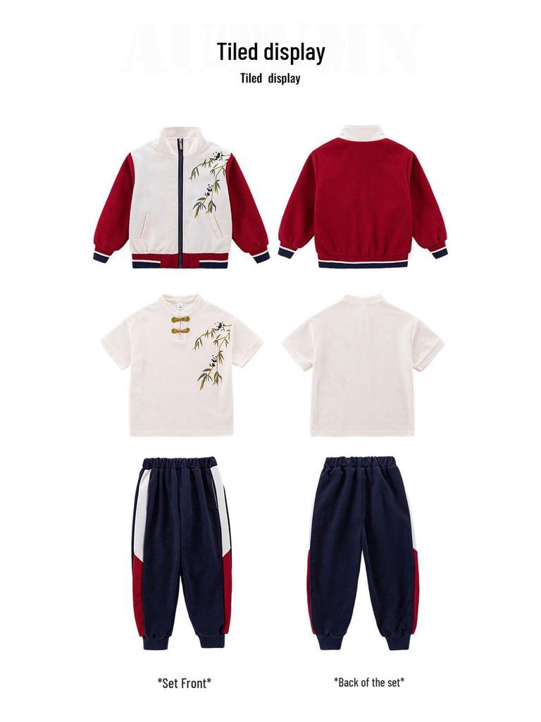 Children's Spring & Autumn Sports Uniform Set: Baseball-Style Performance Costume for Primary School & Kindergarten.
