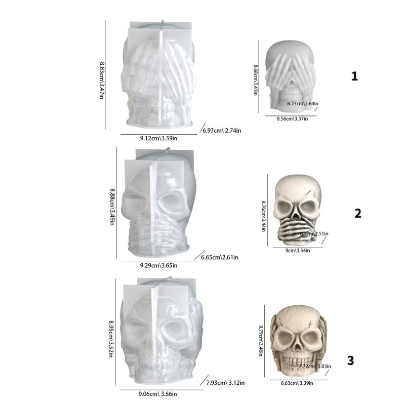 Food Grade Skull Craft Mold Safe Realistic Skull Mold For Kids Resin Art Projects Halloween Home Decoration