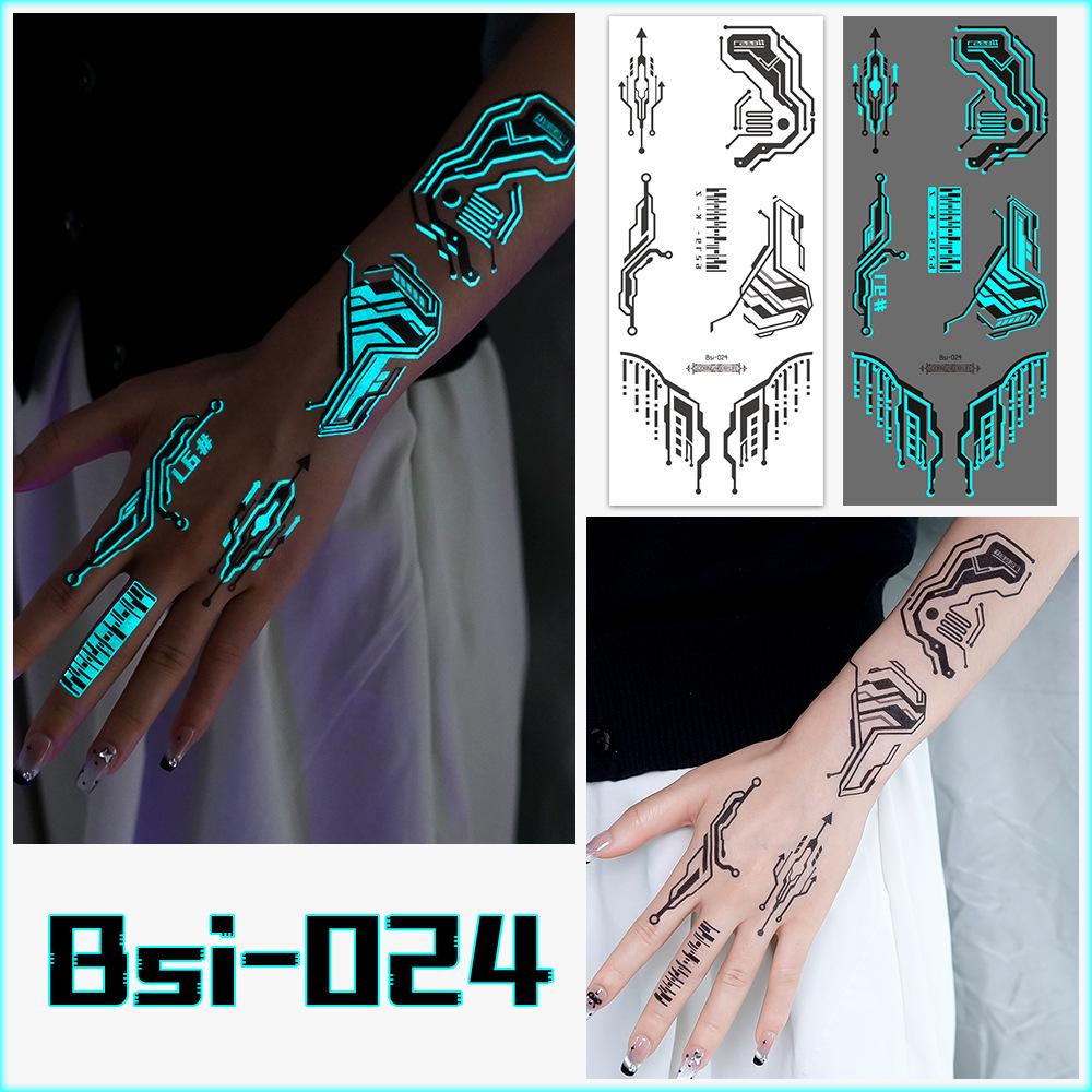 Glow Lightning Veins Kpop Girl Group Waterproof Temporary Tattoo Stickers