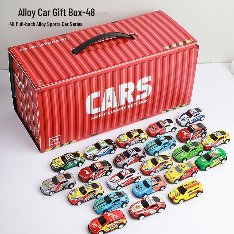 48 Mini Pull-Back Cars Garage Gift Set for Boys