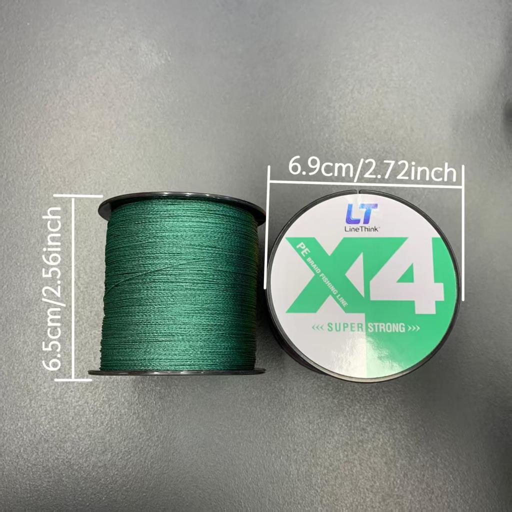 LineThink 500m Super Strong 4-Strand Braided PE Fishing Line, Wear-Resistant and Ideal for Sea Fishing