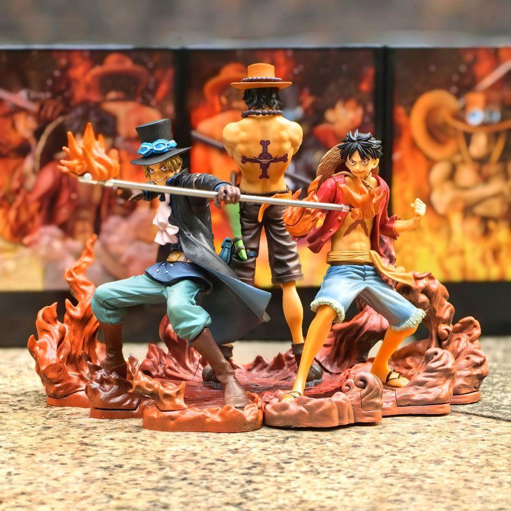 

Anime Figure Luffy Sabo Ace PVC Cartoon Action Figurine 14-17cm Three Brothers Figure Desktop Decor Collectible Model Gifts A