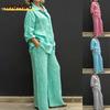 Completi Pantalone Casual Moda Donna Manica Lunga Scollo a Polo