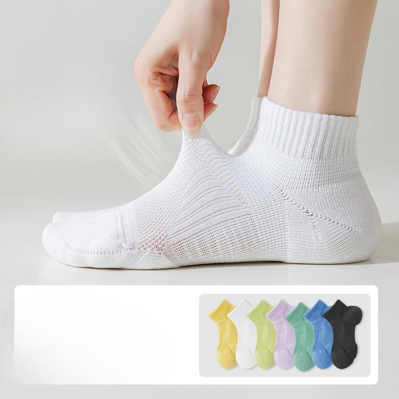 Running Sports Socks for Women, Shallow-mouthed Short Socks, Summer Short-leg Fitness Badminton, Thickened Towel Bottom Socks