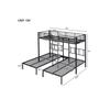 Lit superposé - Fer - 90x200cm*3 - Noir - 3 places - Échelle sécurisée