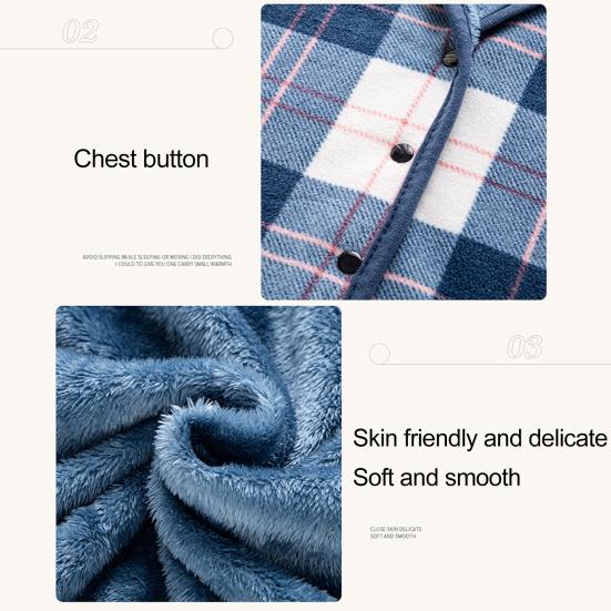 Wearable Quilt Shawl Blanket Office Home Bed Sofa Travel Throw Blanket Button