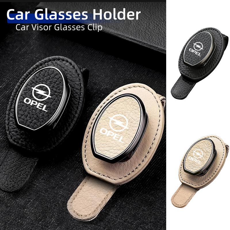 Clip Porte-Lunettes de Soleil en Cuir pour Voiture Pare-Soleil Porte-Lunettes pour Opel Corsa Insignia Vectra Zafira Meriva Mokka Vivaro Antara Ampera
