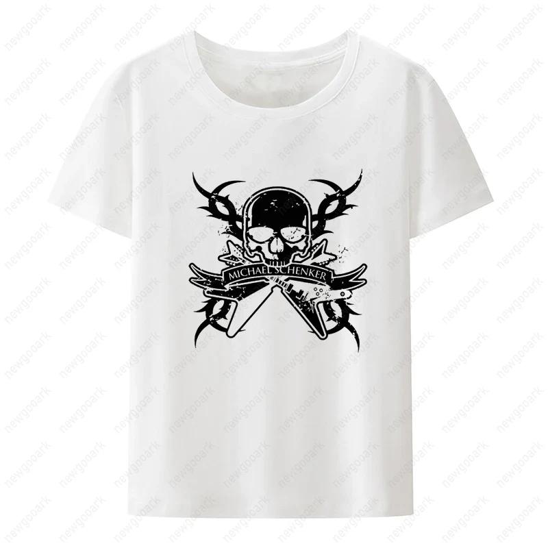 Retro Rockband Michael Schenker Group Logo Katoenen T-shirt Unisex Dames Hiphop Streetwear Mode Casual Shirt Ropa Hombre