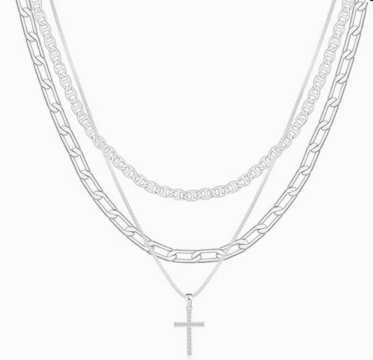 Accessories Fashion Light Luxury Pendant Necklace Niche Personality Stacked Multi-layer Chain Women