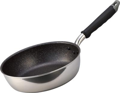 Hokuriku Aluminum Deep Frying Pan 24cm Lightweight Aluminum Compatible with IH Made In Japan Depth 7cm Deep Wide Base Lightweight Convenient Shape for