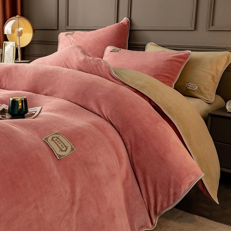 Korallfleece Milchsamt Bettbezug, Einzel 150x200cm, Winter Warm Verdickt.