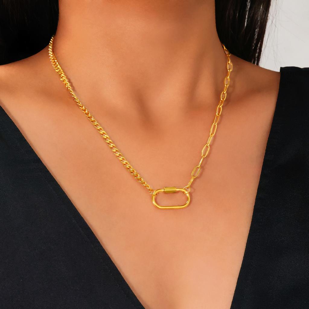 Simple And Fashionable Double-Layer U-Shaped Clavicle Chain, Personalized Design, Titanium Steel Necklace, Women Do Not Fade And Match