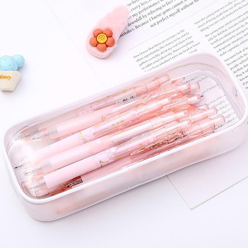 

Вместительный прозрачный пенал на молнии для офиса, школы, канцелярских принадлежностей, сумка для ручек для школьников белый