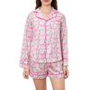 European and American Women's Clothing Autumn and Winter Christmas Long-sleeved Shirt Shorts Pajamas Set Women's Long Sleeves