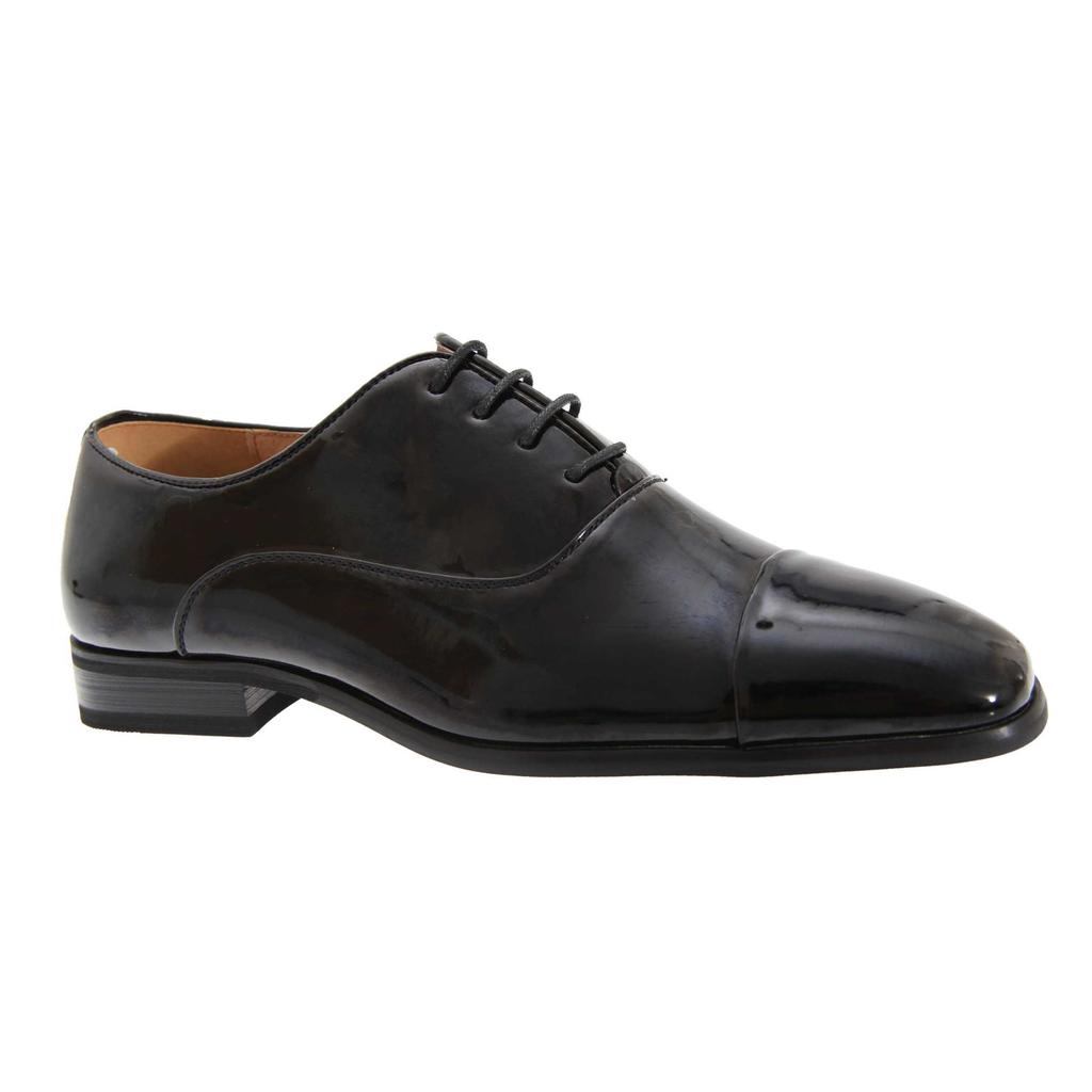 Goor Herren-Plisseekappen-Oxford-Krawatten-Lackschuhe