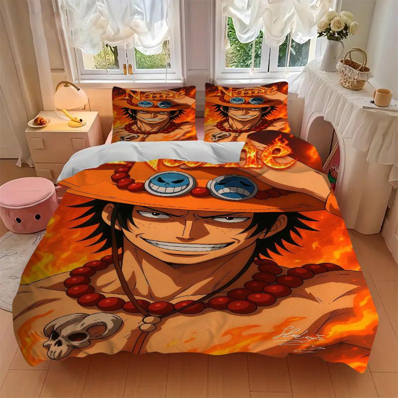 Individuelle O-One Piece Bettwäsche 3-teiliges Set HD-Druck Bettbezug Kissenbezüge für Teenager Erwachsene Schlafzimmerdekoration Weihnachtsgeschenk