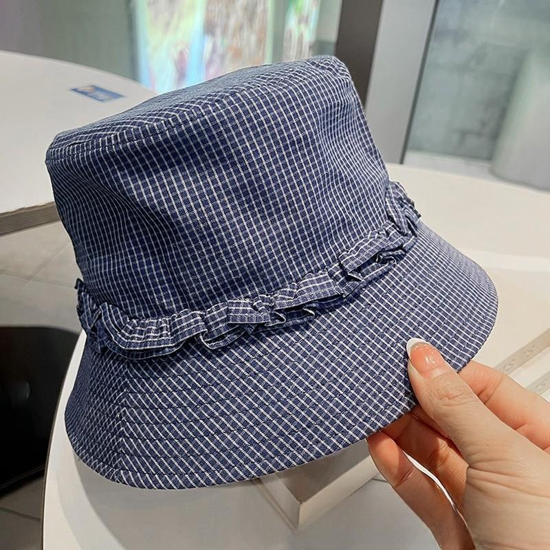 

Classic Striped Fisherman Hat With Sun Protection For Outdoor Travel And Casual Wear темно-синий