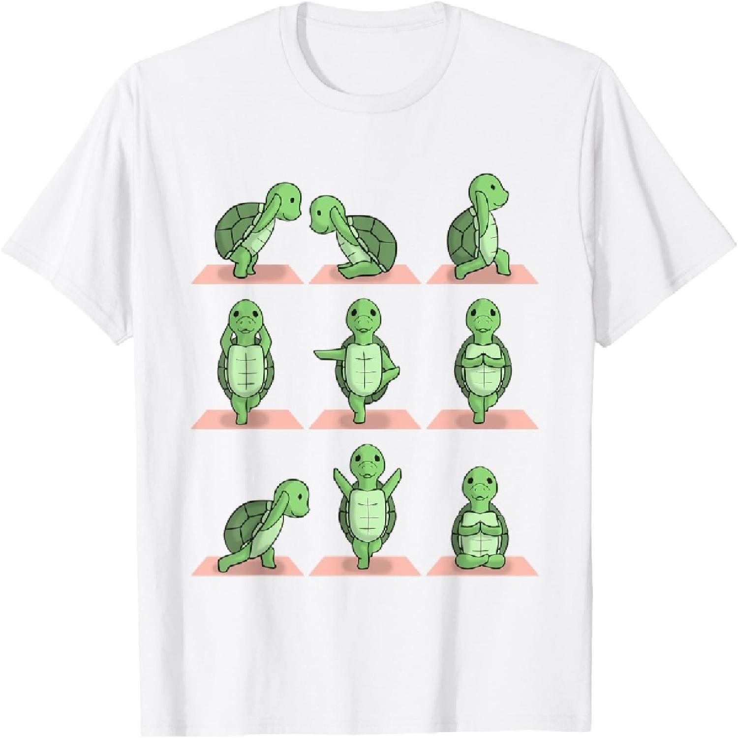 Turtle Yoga Pose Zen Cute Workout Exercise Yogi Funny T-Shirt(1) XXXXXL белый