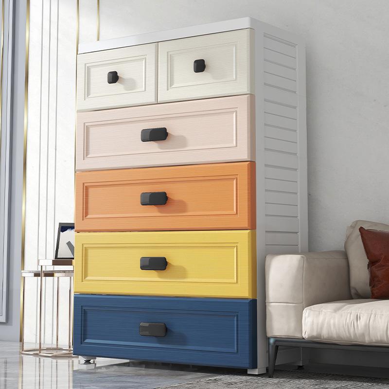 Multilayer Plastic Storage Cabinet: Drawer-Style for Bedroom and Nursery