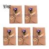 Exquisite Holiday Celebration Cards 5Pcs DIY Dried Flower Greeting Cards, Handmade Note with Artificial Flowers, Jute Twine Romantic Sunflower