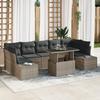 VidaXL Ensemble de canapé de jardin de 8 pièces avec coussins en poly rattan gris 3349135