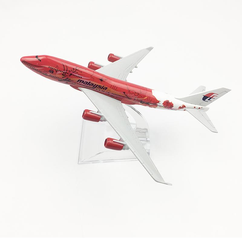 1/400 Scale 16cm Malaysia Airlines Big Red Flower Boeing 747 Aircraft Model Planel Airplane Diecast Metal Planes