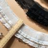 Weiß Schwarz Elastischer Netz Plissee Tüll Spitze Stoff Besticktes Bandbesatz Für DIY Basteln Vorhänge Kleidungsstück Kleid Zubehör Renda