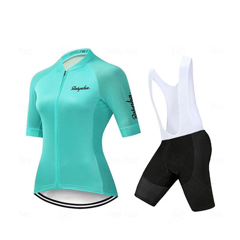 Womens Cycling Jersey Bib Shorts Set Road Bike Riding Comfort Breathable Quick-Dry Performance Wear