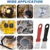 2Pcs Cleaning Scrapers, Scrapers for Ovens Stoves Induction Hob Freezer Stainless Steel Scraper Corner Seam Cleaning Tools Putty Scraper with Plastic