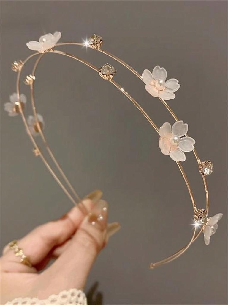 1 simple temperament out fine flower Double-layer hairband summer new exquisite hair accessories headwear