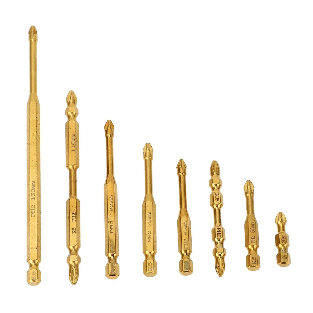 8 Pcs Magnetic Screwdriver Bit Set K5 Non Slip Anti Impact Long Short PH2 Screwdriver Bits