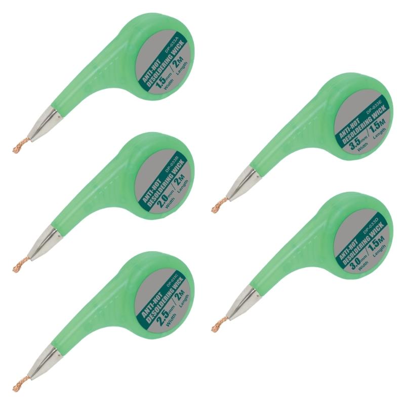1.5mm/2mm/2.5mm/3mm/3.5mm Desoldering Soldering Wick Suitable for Quick Heat Conduction Low Residues in Electronics Work