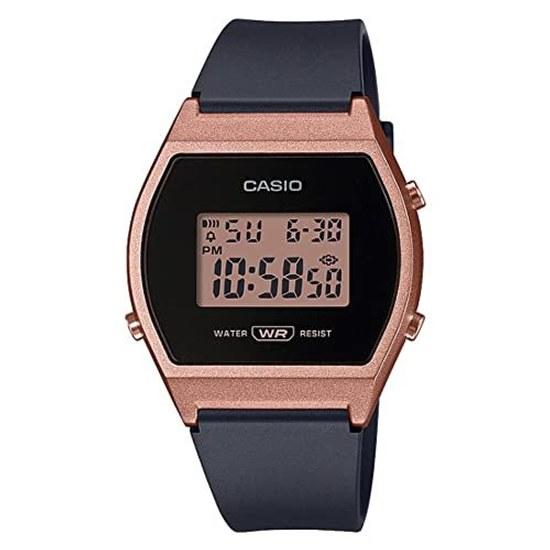 CASIO Standard Digital Womens Girls Wristwatch LW-204-1A No Makeup Box Black Rose Gold International Model