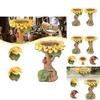 Charming Polyresin Sunflower Bird Bath With Stunningly Detailed Leaf And Ladybug Design