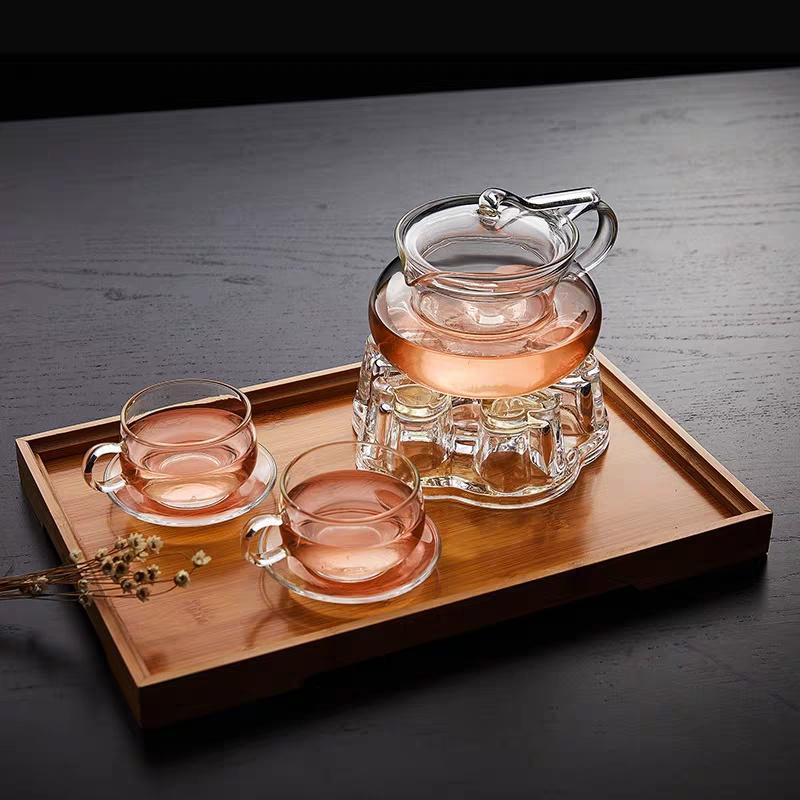 High Quality Heat Resistant Glass Flower Tea Pot Glass Teapot with Infuser Boiling Coffee Leaf Herbal Tea Kettle Kung Fu Tea Set
