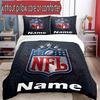 3pcs Duvet Cover Set (1*Duvet Cover + 2*Pillowcase, Without Core), Custom Name NFL Pattern Bedding Set, Home Bedroom Decor Gift