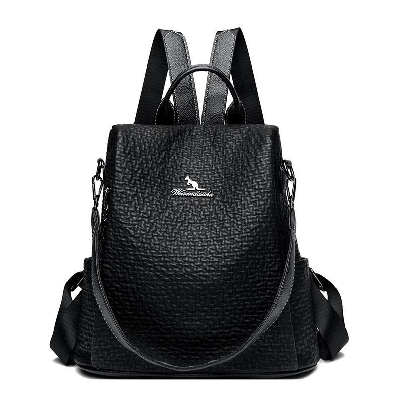 Schoolbag Kangaroo Backpack Women's 1011 New Korean Version Fashion Versatile Large Capacity Travel Backpack Lightweight Anti-School Bag