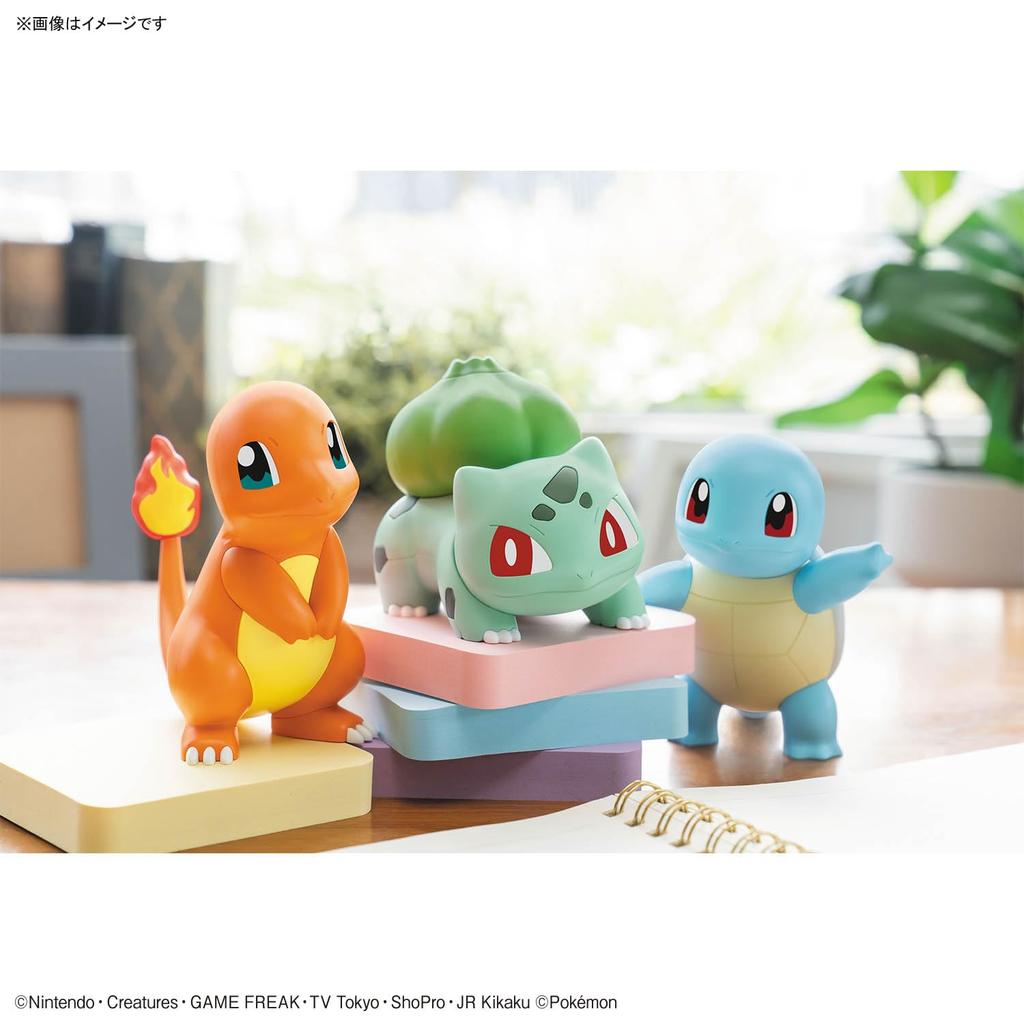 BANDAI SPIRITS Pokemon Plastic Model Collection Quick 11+13+17 Charmander & Bulbasaur & Squirtle Set, Color-Coded Plastic Model