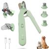 2-in-1 Dog & Cat Stainless Steel & ABS Nail Clippers Trimmers with Quick Sensor Safety Guard USB Rechargeable LED Light