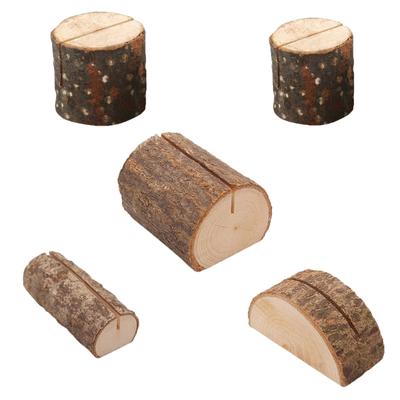 20Pcs Wood Table Number Holders Stand Wood Name Card Holders Wood Name Cards Food Label Memos Photo Holders for Wedding