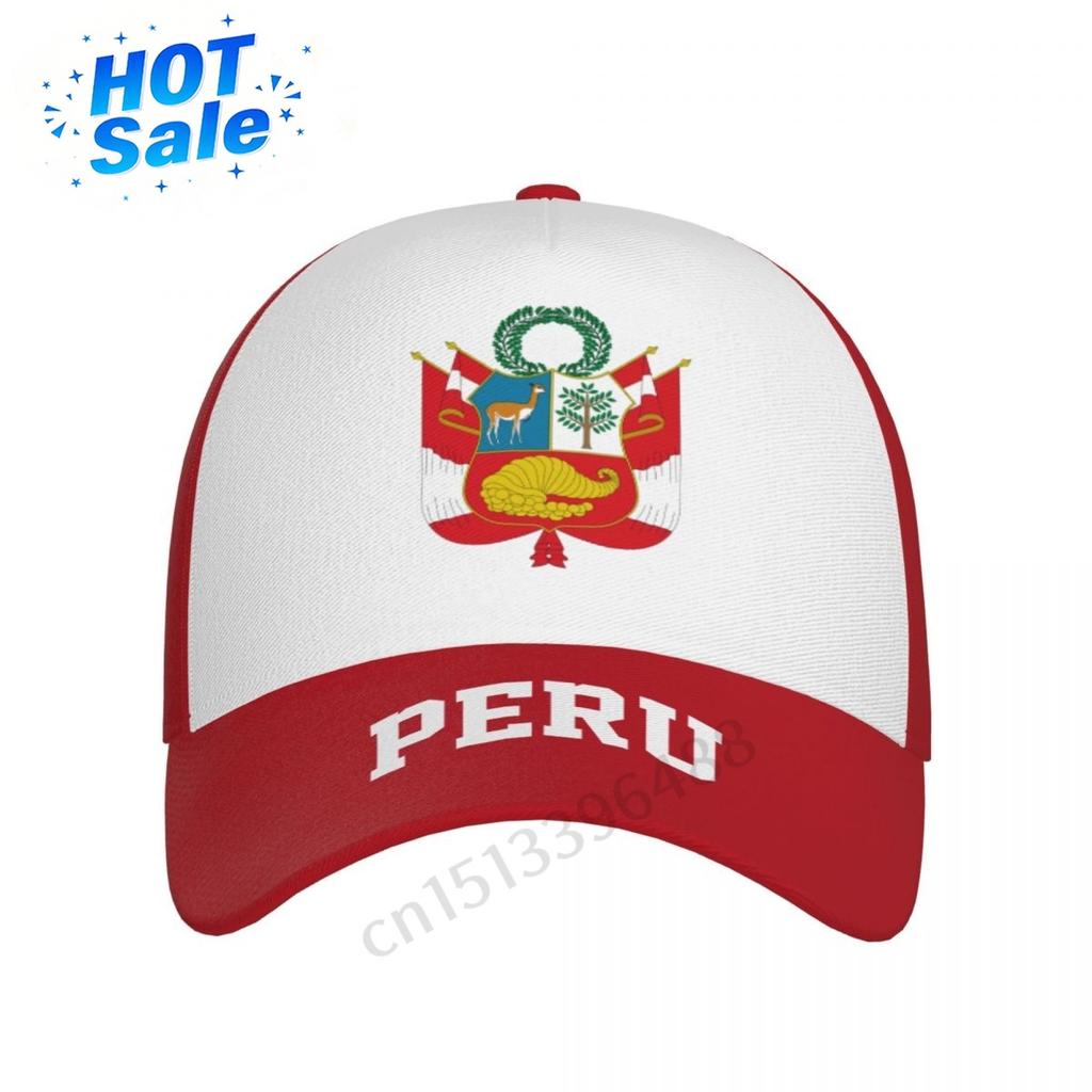 Peru Flag 3D Soccer Hats Sun Baseball Cap Breathable Adjustable Men Women Outdoor Fishing Hat