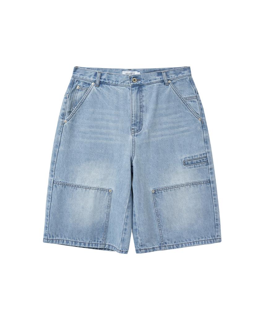 Misekiseoulmaen Double Knee Denim Bermuda Light Blue