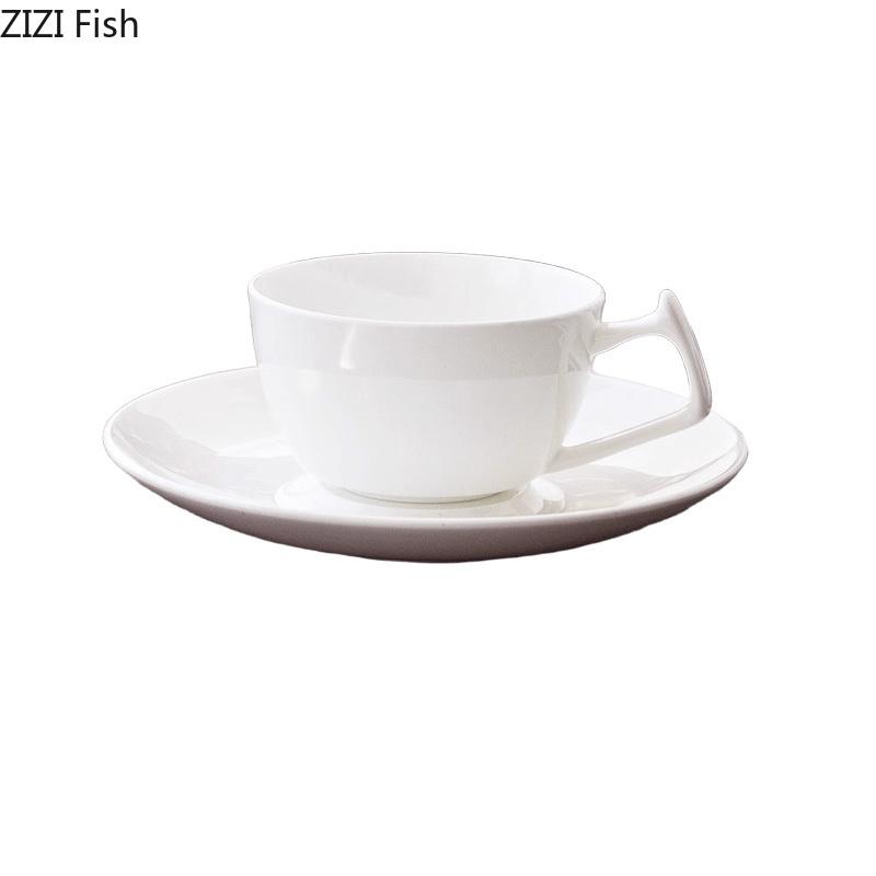 BR160ml Capacity Pure White Coffee Cup White Bone China Milk Mug Home Furnishings Breakfast Cup Leisure Afternoon Black Tea  CupsEY