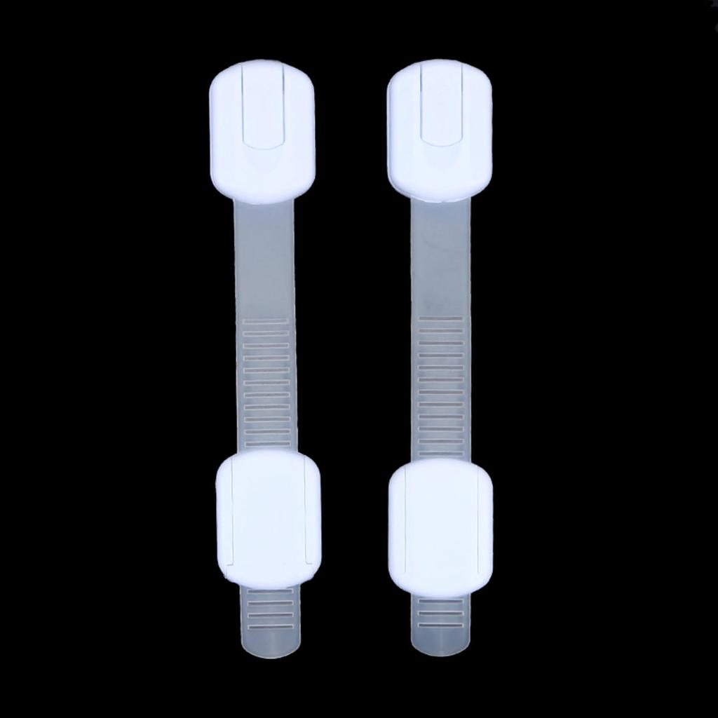 2Pcs Child Safety Strap Locks Baby Locks For Cabinets And Drawers Toilet Fridge,Adhesive Cabinet Drawer Door Latches-2 Style