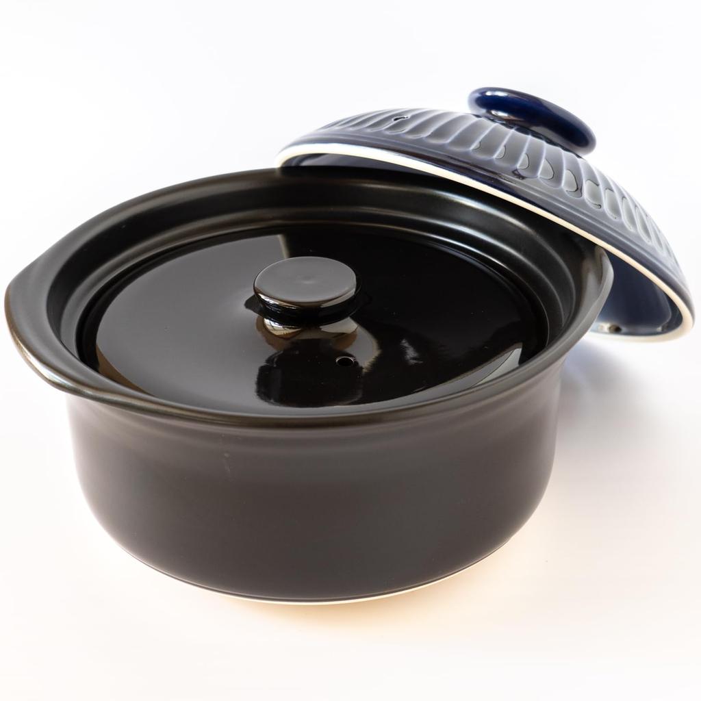 Ginpo Touki Banko Ware Ginpo Chrysanthemum Ryż Podwójny Ryż Ceramika Kamionkowa Bezpośredni Ogień Lapis Lazuli Wyprodukowano w 46181 [2025, Autentyczny] Garnek, 5-filiżankowy
